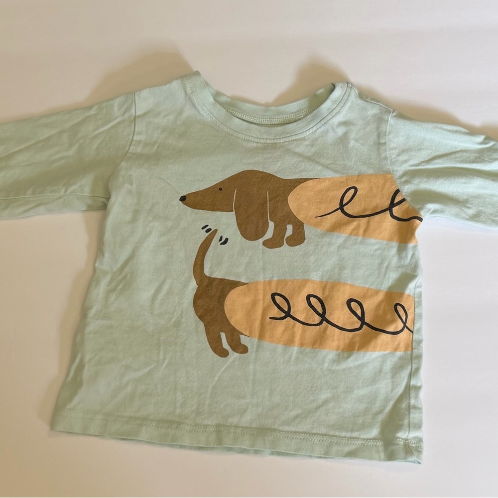 Tea Collection 9-12 Months Dachshund Weiner Dog Blue Long Sleeve T-Shirt